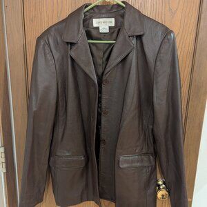 Jones New York 100% Leather Women's Jacket-Size 14